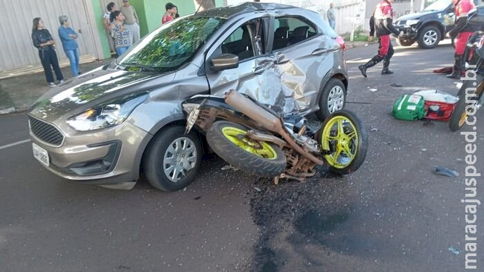 Acidente grave deixa motociclista entre a vida e a morte em Campo Grande