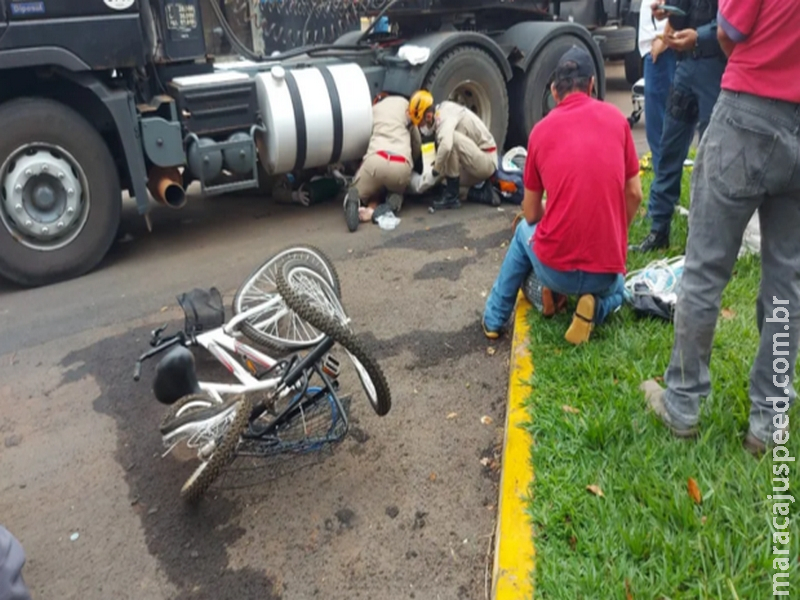 Ciclista atropelada por bitrem em Chapadão do Sul morre a caminho do hospital