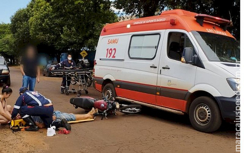 Homem cai de moto e fica gravemente ferido em Dourados
