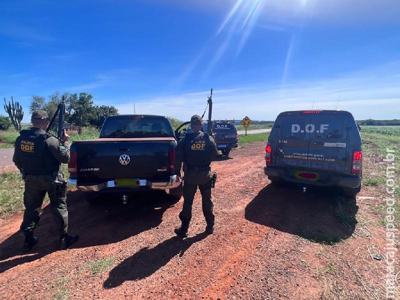 Caminhonete furtada em Maracaju é recuperada pelo o DOF na Rodovia MS-157, uma hora depois do furto Caminhonete furtada em Maracaju é recuperada pelo o DOF na Rodovia MS-157, uma hora depois do furto