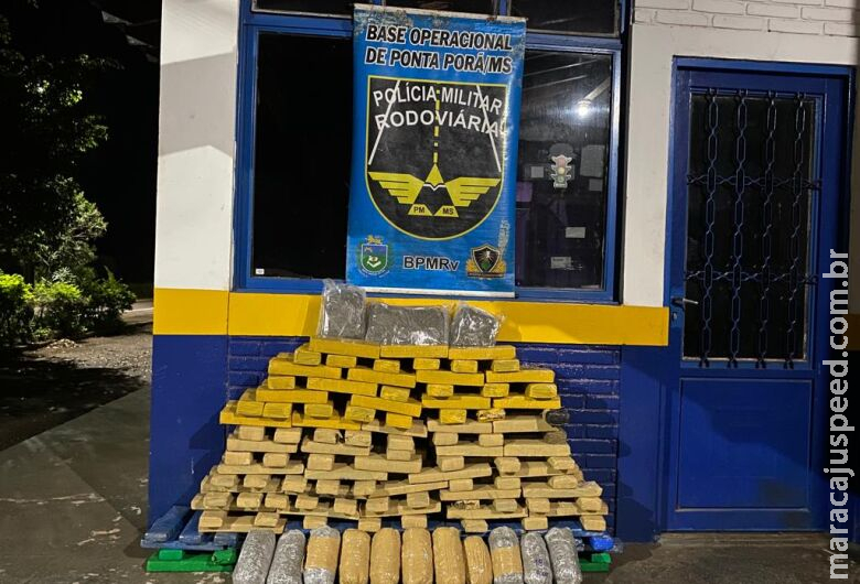 Carga de droga avaliada em quase R$ 350 mil é apreendida na MS-386