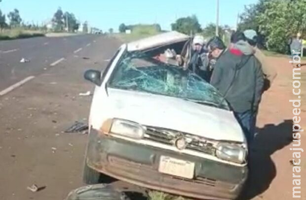 Idoso bate carro e morre ao acessar rodovia em Ponta Porã