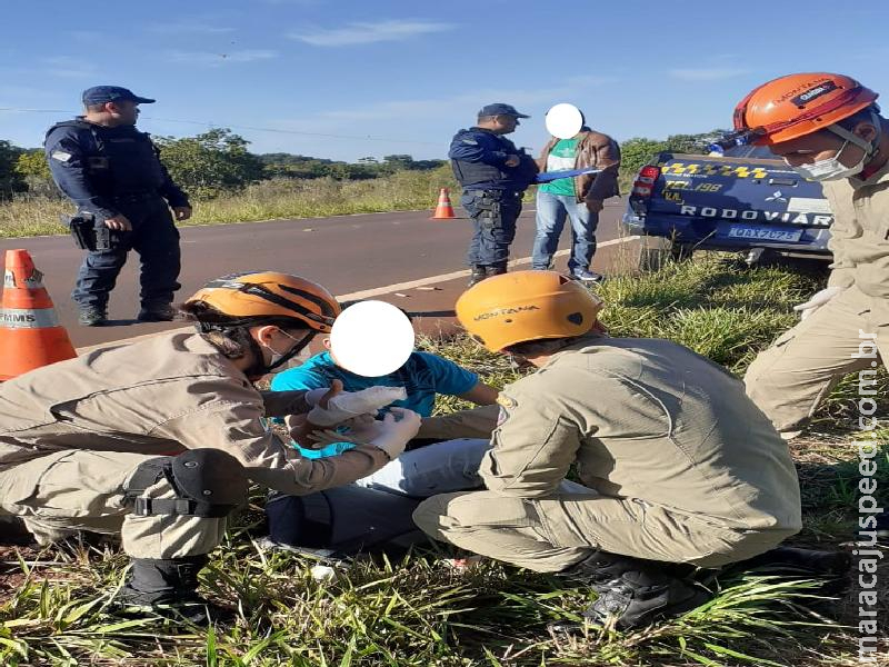 Maracaju: Bombeiros atendem ocorrência de saída de pista de veículo na MS-162