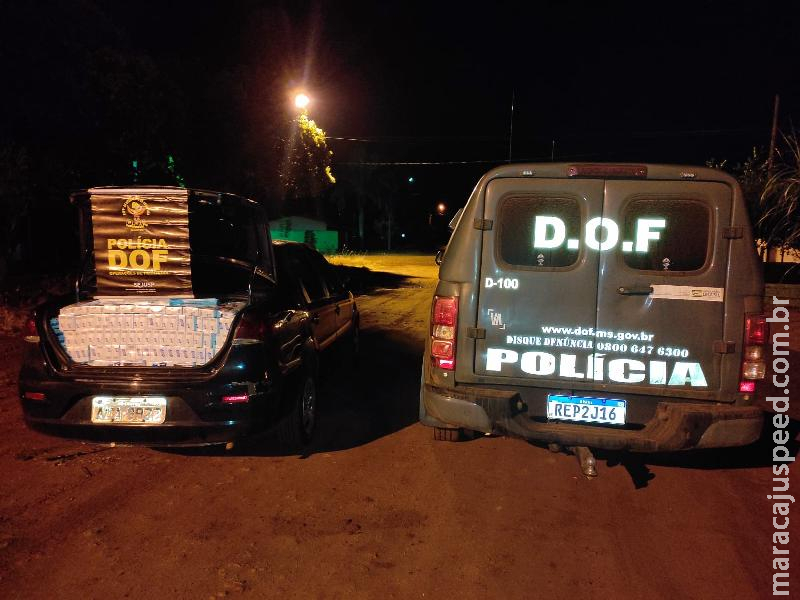 Vista Alegre: Dupla tenta fugir e é presa pelo DOF com carro carregado com cigarro contrabandeado Vista Alegre: Dupla tenta fugir e é presa pelo DOF com carro carregado com cigarro contrabandeado