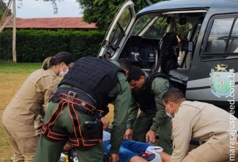 Vítima de picada de cobra é resgatada em atendimento aéreo Vítima de picada de cobra é resgatada em atendimento aéreo