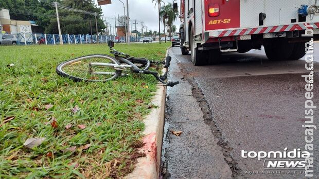 Ciclista é atropelado e tem fratura na perna em Campo Grande Ciclista é atropelado e tem fratura na perna em Campo Grande