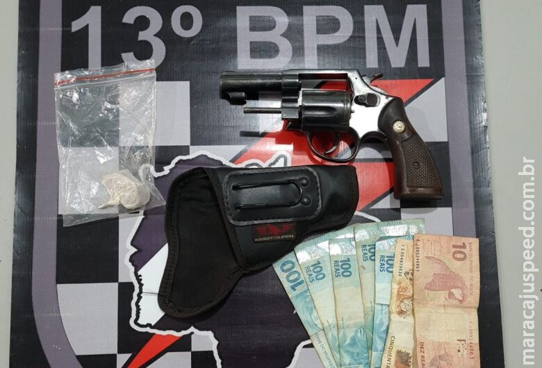 Homem é preso por porte ilegal de arma de fogo e tráfico de drogas