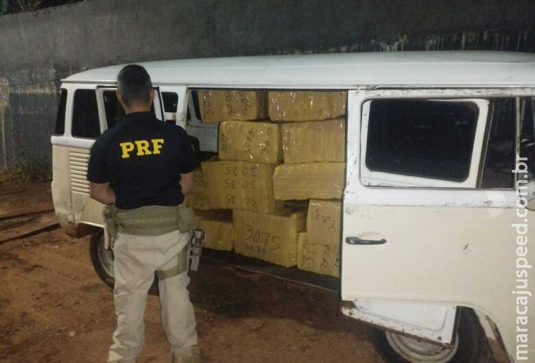 Motorista é preso com mais de meia tonelada de maconha em Kombi Motorista é preso com mais de meia tonelada de maconha em Kombi