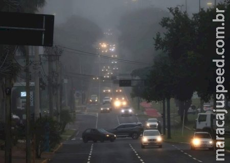 Nebulosidade, chuvas intensas e frio são previstos para quarta-feira em MS