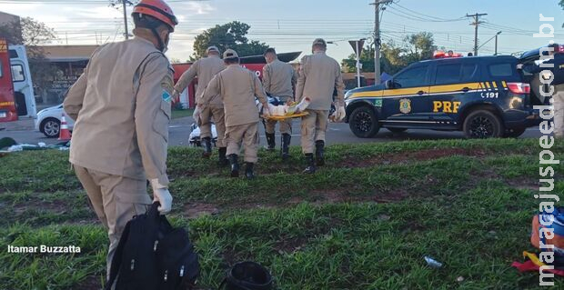 Perseguição termina em acidente grave na Gunter Hans, em Campo Grande