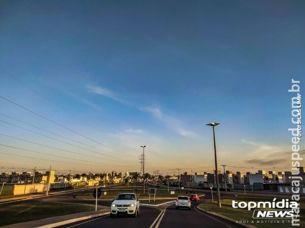 Sextou com vento gelado e tempo seco em MS