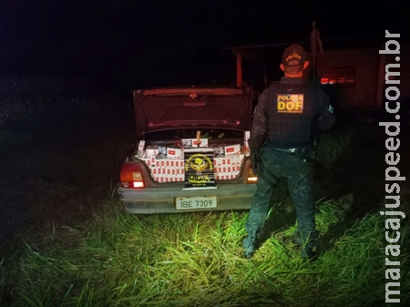 Veículo carregado com cigarros contrabandeados do Paraguai é apreendido após fuga em Sidrolândia