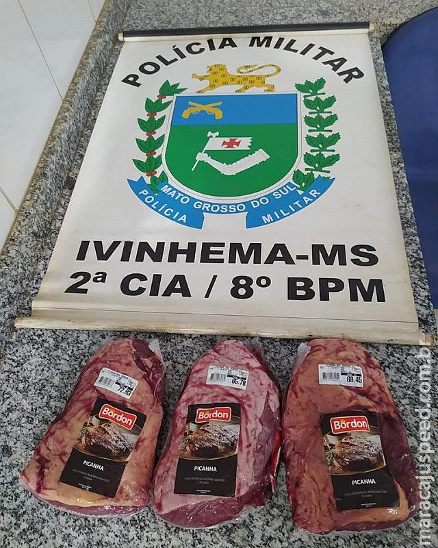Jovem é preso pela PM após furtar mais de 4 quilos de picanha Jovem é preso pela PM após furtar mais de 4 quilos de picanha