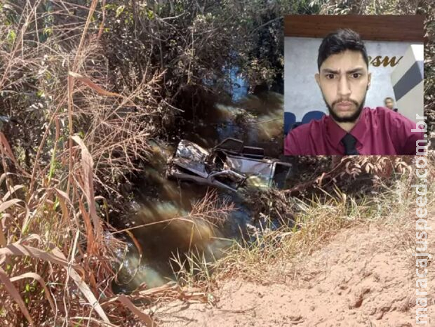 Jovem morre após bater em árvore e cair em córrego em Três Lagoas