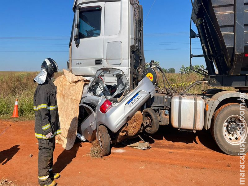 Maracaju: Colisão frontal entre veículo Gol e Carreta na Rodovia MS-157, resulta em morte de casal