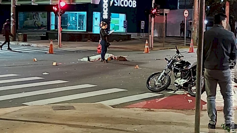 Motociclista morre após ser atropelado por camionete na Rui Barbosa em Campo Grande