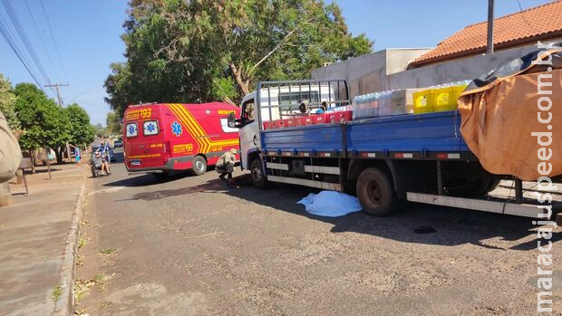Motociclista morre esmagado por caminhão em Nova Andradina