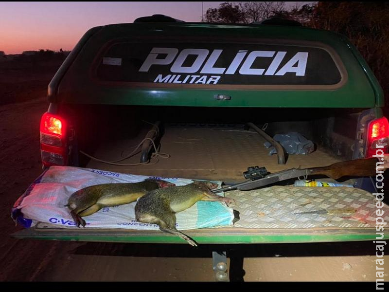 PMA do Parque Estadual das Várzeas do Rio Ivinhema prende homem por porte ilegal de arma de fogo e por caça de animal silvestre