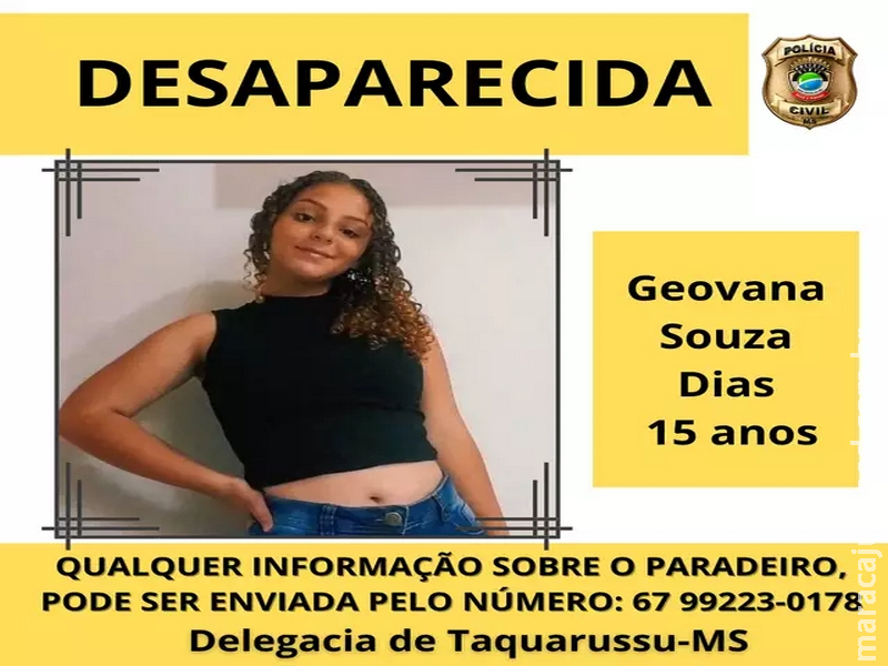 Polícia encontra celular e faz buscas por adolescente desaparecida Polícia encontra celular e faz buscas por adolescente desaparecida
