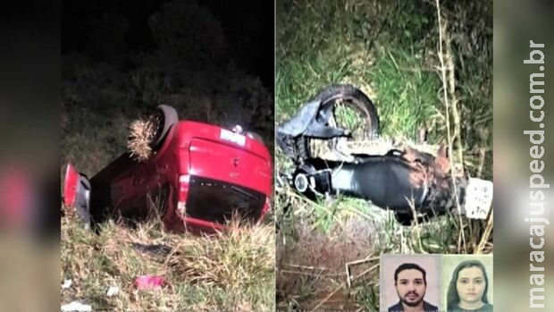 Acidente entre moto e carro mata duas pessoas em Naviraí