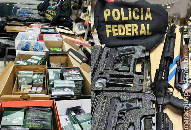 Comércio ilegal de armas e munições é alvo de ação da PF em MS Comércio ilegal de armas e munições é alvo de ação da PF em MS