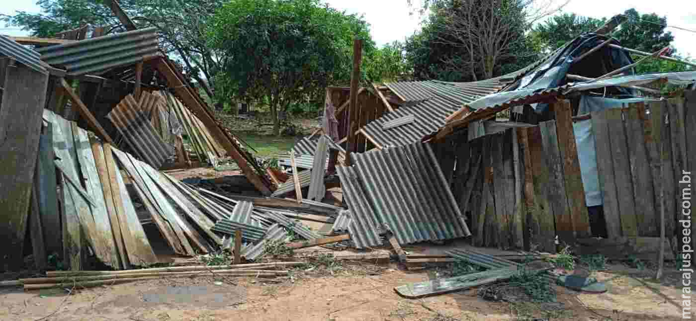 Tempestades destroem casas em 4 aldeias de Mato Grosso do Sul e uma criança fica ferida
