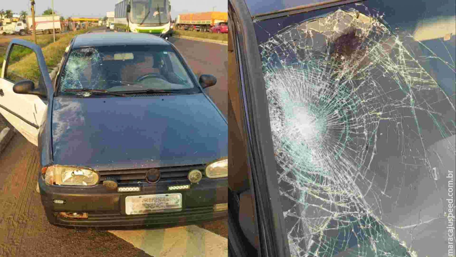 Ciclista é atropelada após carro tentar ultrapassar outro na BR-267 em Bataguassu