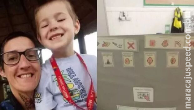Criança autista é separada dos colegas em sala de aula por barreira e mãe se revolta Criança autista é separada dos colegas em sala de aula por barreira e mãe se revolta