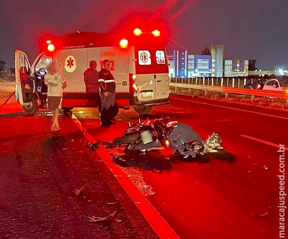 Motociclista morre ao bater moto de alta cilindrada na traseira de carreta em Três Lagoas