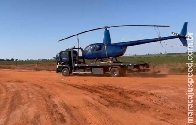 Piloto foge de abordagem e abandona helicóptero em propriedade rural