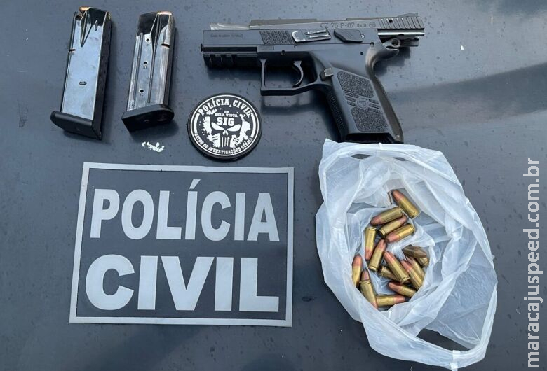 Preso por violência doméstica, homem portava pistola ilegalmente