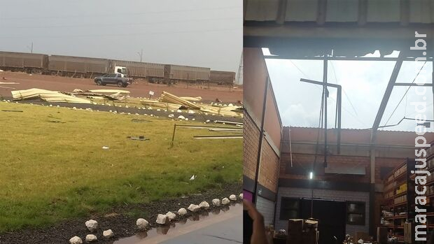 Vento forte e desespero: tempestade destelha usina e deixa rasto de destruição em Caarapó