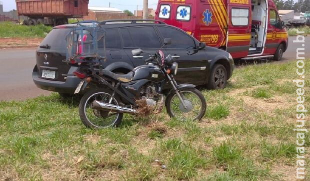 Acidente com moto e bike elétrica deixa dois feridos em Nova Andradina