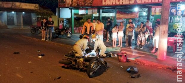 Acidente de trânsito deixa motociclista gravemente ferido em Dourados