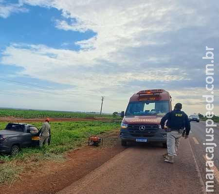 Acidente na BR-060 próximo à Base da PRF em Sidrolândia deixa uma vítima 