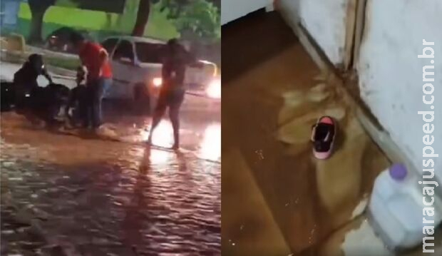 Chuva arrasta moto e invade casa em Ribas do Rio Pardo