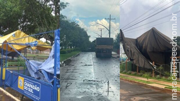 Chuva de granizo e vendaval deixa estragos em Chapadão do Sul