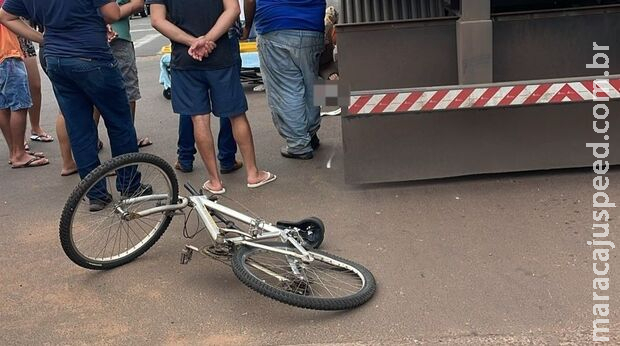 Criança atropelada por caminhão foi transferida para Campo Grande