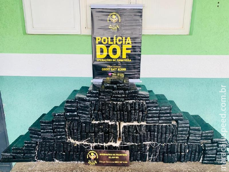 DOF apreende 250 quilos de maconha em Iguatemi em veículo adulterado