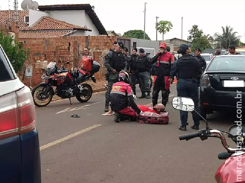 Homem é socorrido após ser baleado por policial militar no Aero Rancho