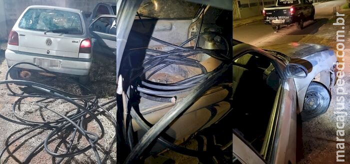 Ladrão furta fios de energia, bate carro e acaba preso após perseguição policial Ladrão furta fios de energia, bate carro e acaba preso após perseguição policial