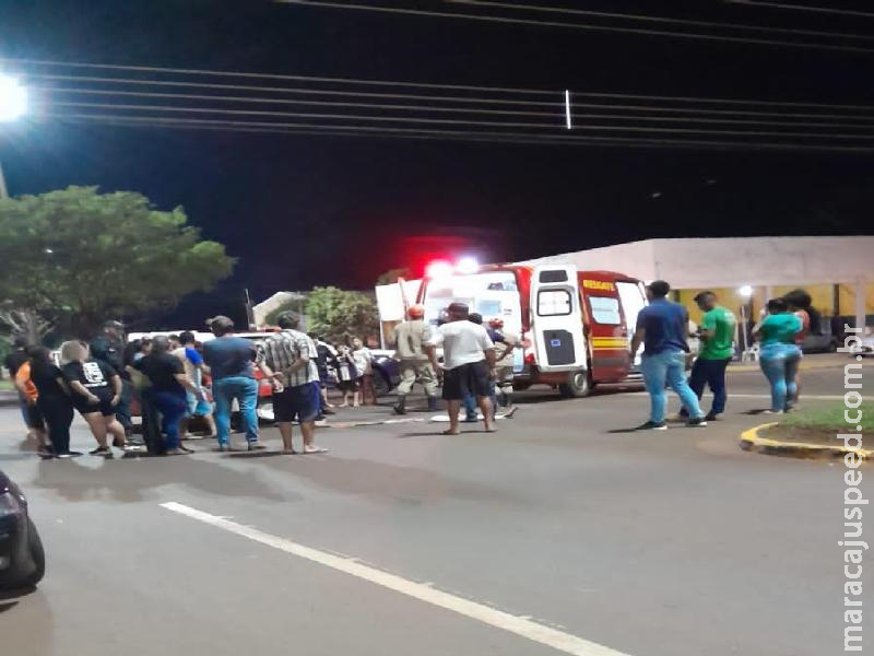 Maracaju: Corpo de Bombeiros atendem acidente de colisão entre motocicleta e veículo