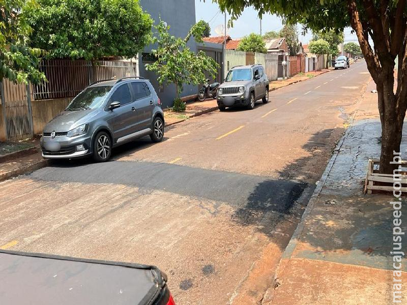 Maracaju: Quebra-molas construído sem sinalização alguma provoca acidente de queda