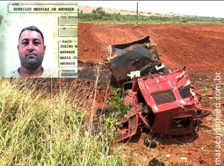 Motorista perde controle da direção e morre ao capotar caminhão em Naviraí