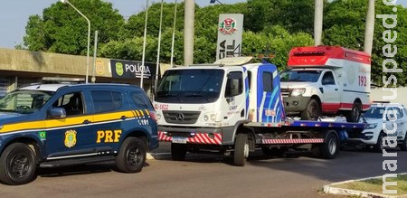 PRF e PM/SP recuperam ambulância roubada em Sidrolândia