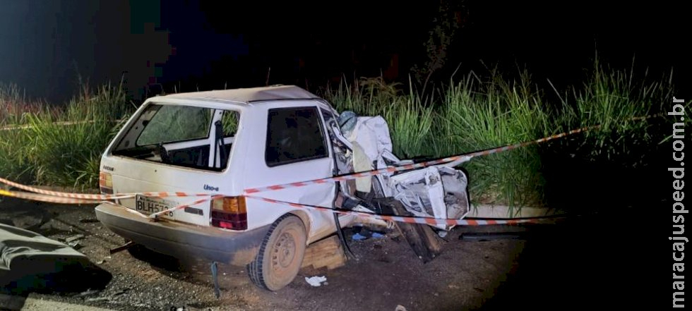 Motorista morre após bater em caminhão na BR-267 e criança é socorrida em estado grave