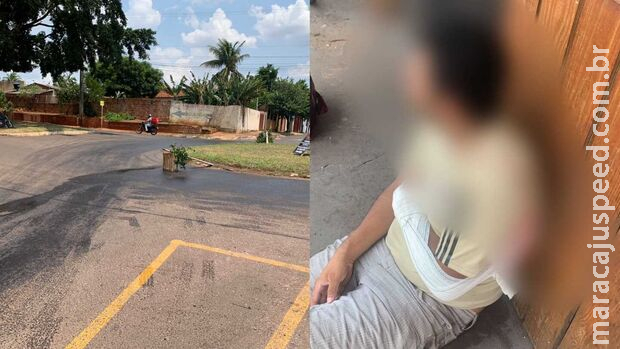 Óleo na pista do Universitário causa acidente e vítima vai parar na Santa Casa