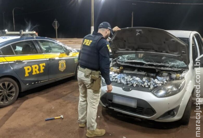 PRF apreende na BR-163 veículo transportando 6,8 quilos de haxixe