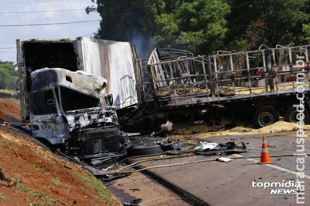 Trabalhadores encontram restos mortais de vítima carbonizada na BR-163 em Campo Grande