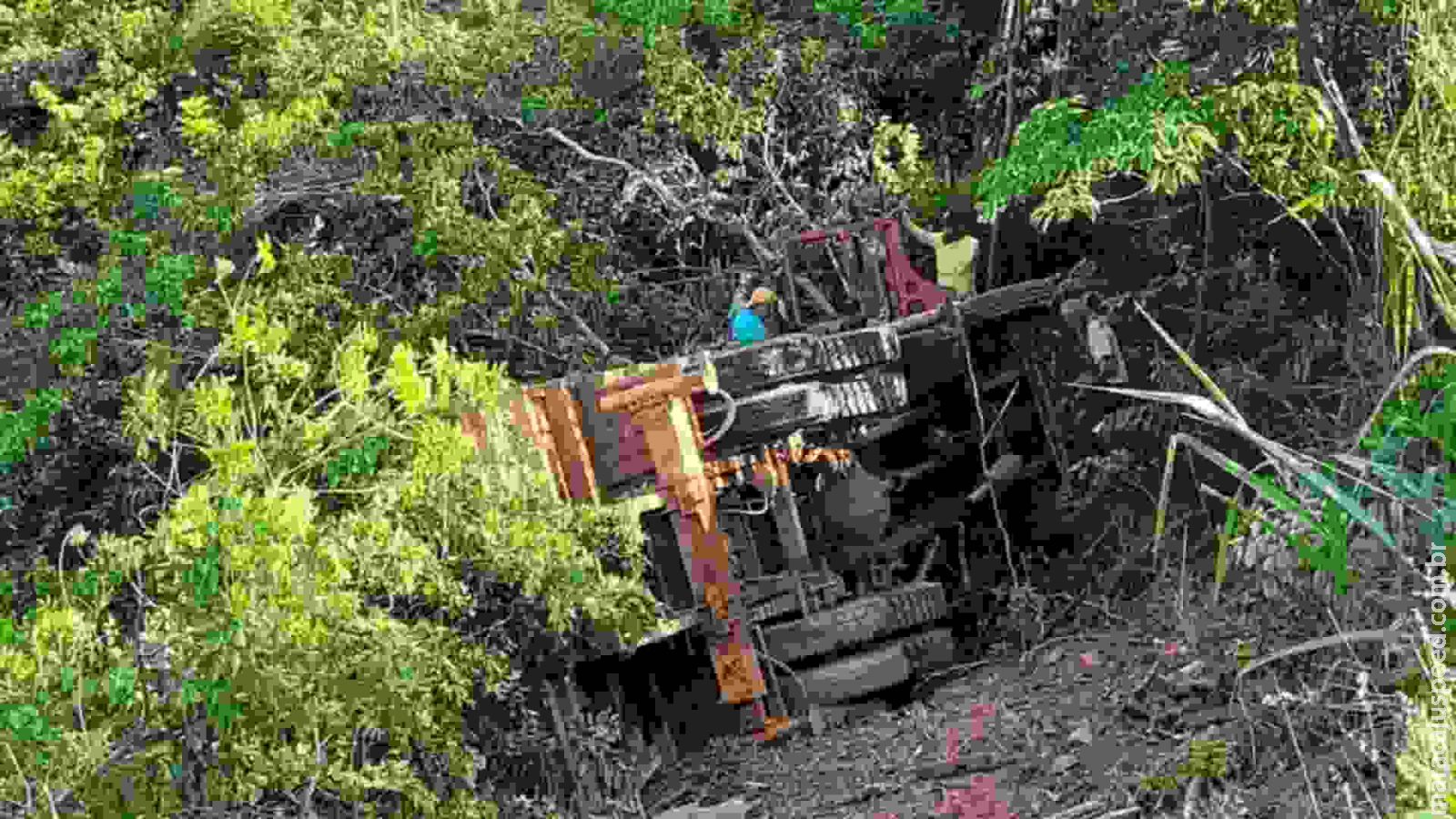 Caminhoneiro fica preso às ferragens após cair da Serra da Bodoquena em Bonito Caminhoneiro fica preso às ferragens após cair da Serra da Bodoquena em Bonito